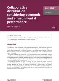 صورة الغلاف: Case Study: Collaborative Distribution Considering Economic and Environmental Performance 1st edition 9780749475154
