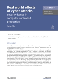 Cover image: Case Study: Real World Effects of Cyber-Attacks 1st edition 9780749475291
