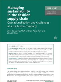 صورة الغلاف: Case Study: Managing Sustainability in the Fashion Supply Chain 1st edition 9780749476809