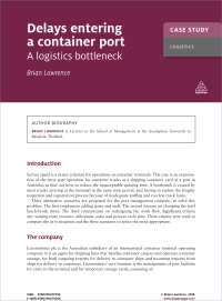 Imagen de portada: Case Study: Delays Entering a Container Port 1st edition 9780749477059