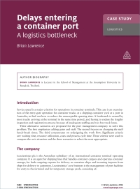 صورة الغلاف: Case Study: Delays Entering a Container Port 1st edition 9780749477059