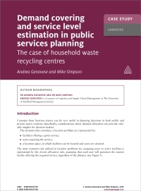 Cover image: Case Study: Demand Covering and Service Level Estimation in Public Services Planning 1st edition 9780749477776