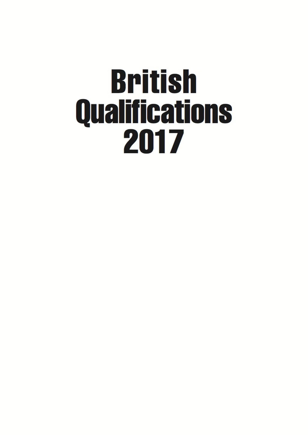 British Qualifications 2017 47th Edition