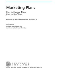 صورة الغلاف: Marketing Plans: How to prepare them, how to use them 4th edition 9780750641166