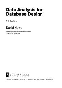 Cover image: Data Analysis for Database Design 3rd edition 9780750650861