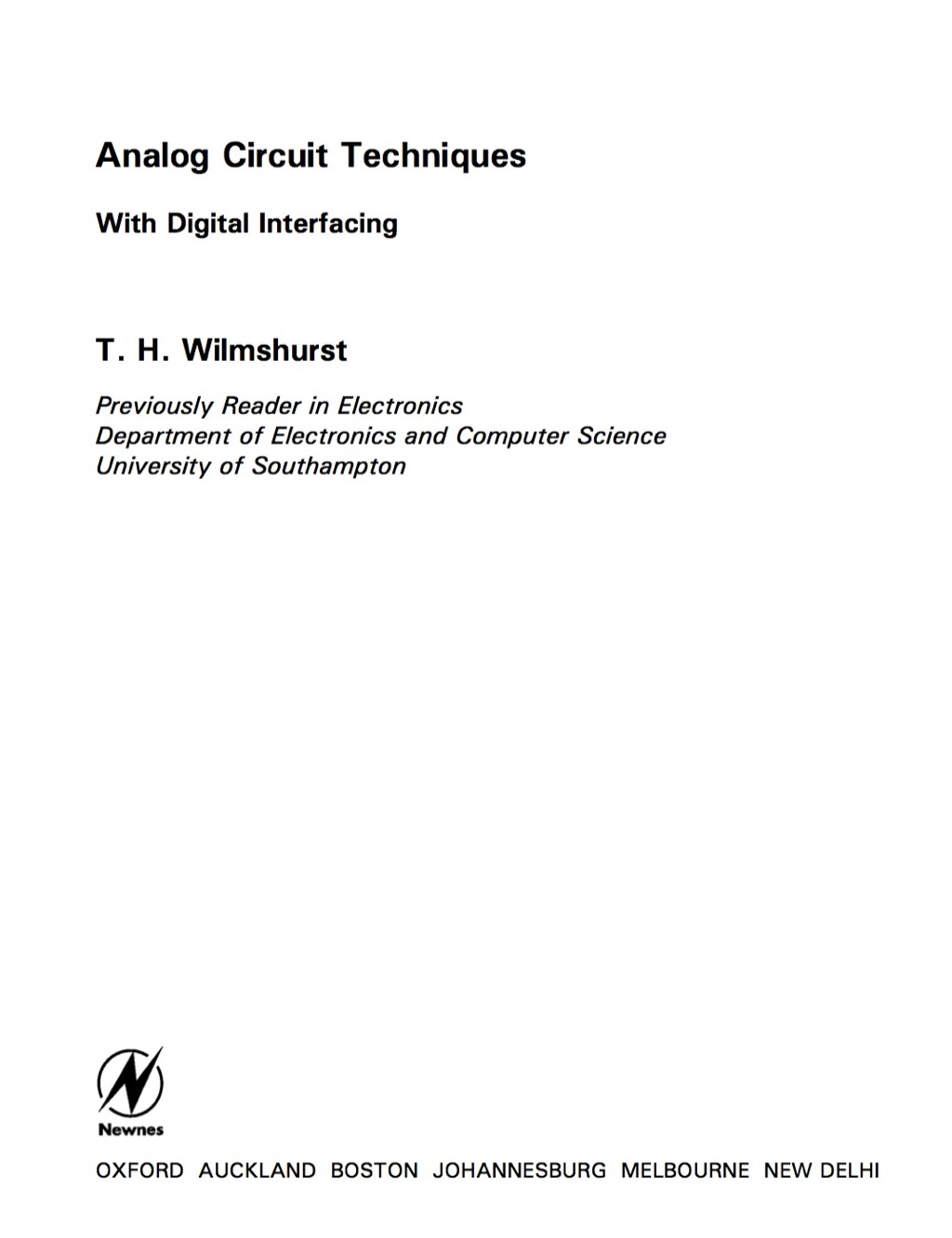 Analog Circuit Techniques: With Digital Interfacing