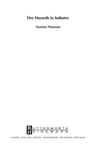Cover image: Fire Hazards in Industry 9780750653213