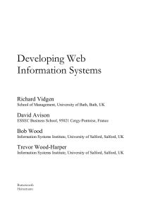 Cover image: Developing Web Information Systems: From Strategy to Implementation 9780750657631