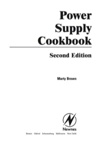 صورة الغلاف: Power Supply Cookbook 2nd edition 9780750673297