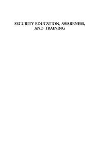 Cover image: Security Education, Awareness and Training: SEAT from Theory to Practice 9780750678032