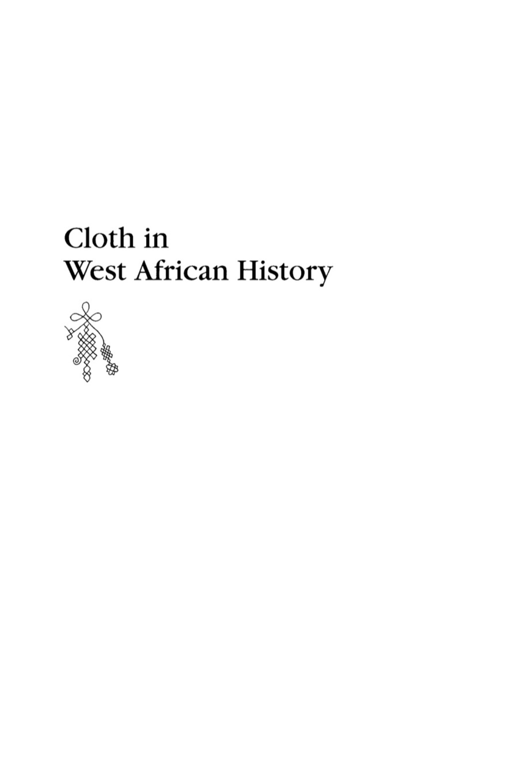 Cloth in West African History