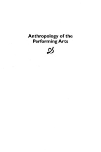 Imagen de portada: Anthropology of the Performing Arts 9780759102231