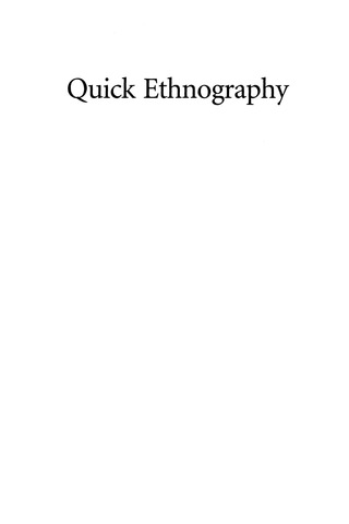 表紙画像: Quick Ethnography 9780759100589
