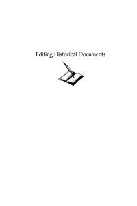 Cover image: Editing Historical Documents 9780761989592