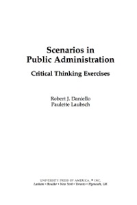 Cover image: Scenarios in Public Administration 9780761840862