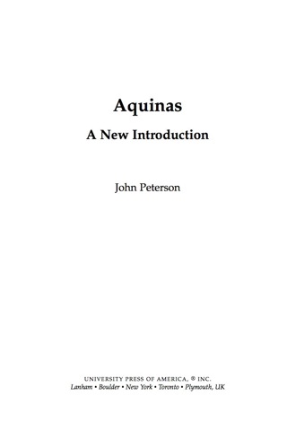 Imagen de portada: Aquinas 9780761841043