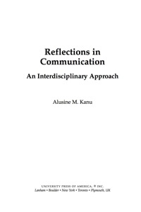 Imagen de portada: Reflections in Communication 9780761841623