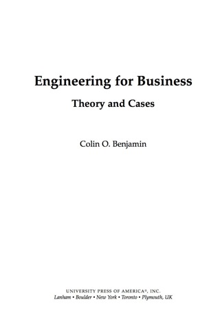 Cover image: Engineering for Business 9780761835523