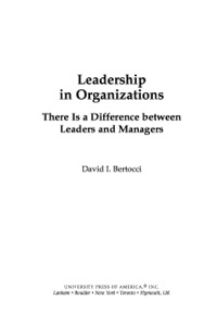 Cover image: Leadership in Organizations 9780761844242