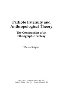 Immagine di copertina: Partible Paternity and Anthropological Theory 9780761845324
