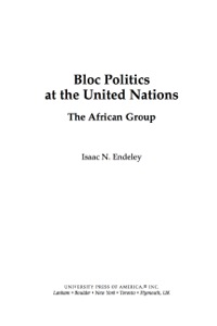 Imagen de portada: Bloc Politics at the United Nations 9780761845584
