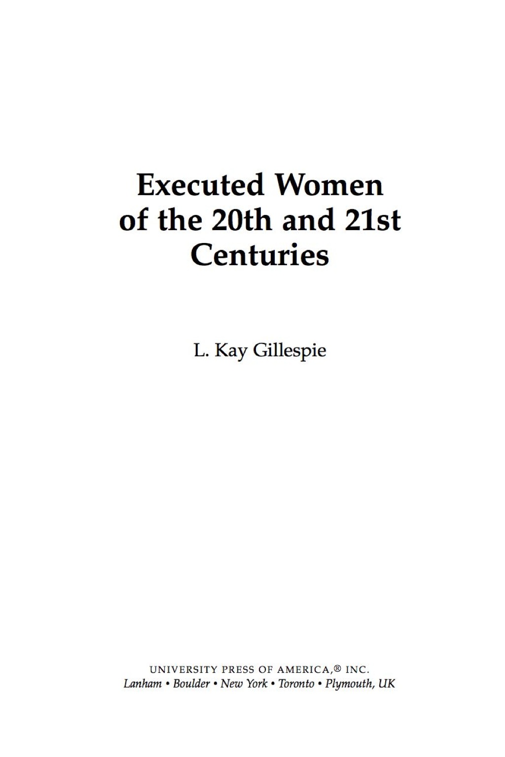 Executed Women of 20th and 21st Centuries