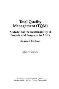 صورة الغلاف: Total Quality Management (TQM) 9780761847069