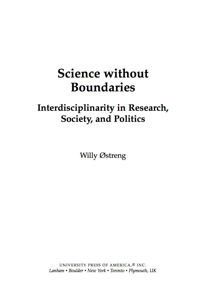 صورة الغلاف: Science without Boundaries 9780761848301