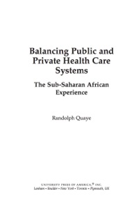 Cover image: Balancing Public and Private Health Care Systems 9780761849308