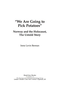 Cover image: 'We Are Going to Pick Potatoes' 9780761850403