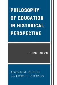 Omslagafbeelding: Philosophy of Education in Historical Perspective 3rd edition 9780761850601