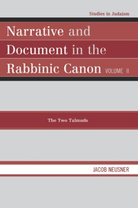 Cover image: Narrative and Document in the Rabbinic Canon 9780761852117