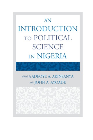 Cover image: Introduction to Political Science in Nigeria 9780761857433