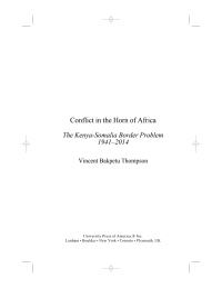Cover image: Conflict in the Horn of Africa 9780761865278