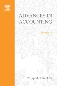 Imagen de portada: Advances in Accounting 9780762308712
