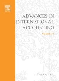 Imagen de portada: Advances in International Accounting 9780762309528