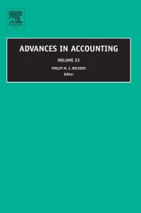 Imagen de portada: Advances in Accounting 9780762314256