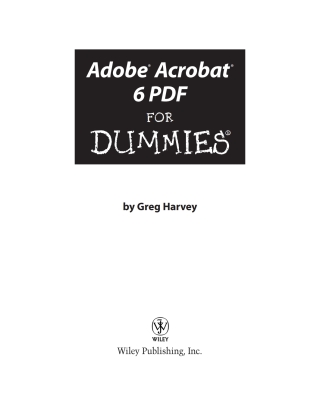 Cover image: Adobe Acrobat 6 PDF For Dummies 1st edition 9780764537608