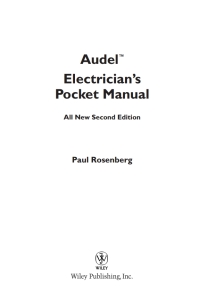 Cover image: Audel Electrician's Pocket Manual 2nd edition 9780764541995
