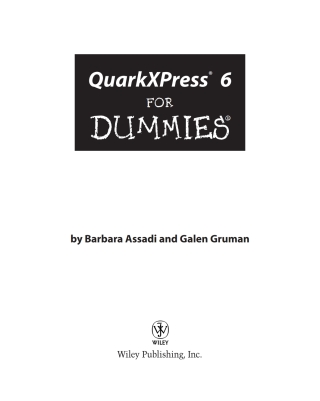 Imagen de portada: QuarkXPress 6 For Dummies 1st edition 9780764523243