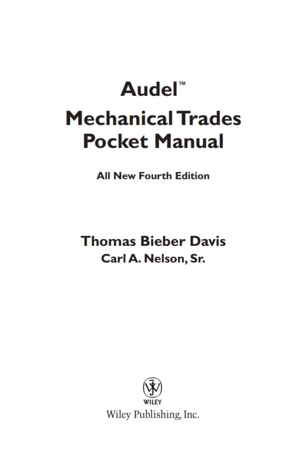 Audel Mechanical Trades Pocket Manual 4th Edition