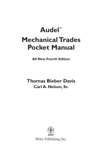 Cover image: Audel Mechanical Trades Pocket Manual 4th edition 9780764541704