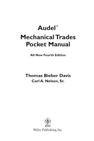 Imagen de portada: Audel Mechanical Trades Pocket Manual 4th edition 9780764541704