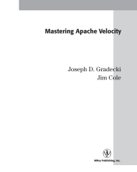 Cover image: Mastering Apache Velocity 1st edition 9780471457947