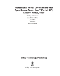 Cover image: Professional Portal Development with Open Source Tools 1st edition 9780471469513