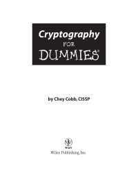 Cover image: Cryptography For Dummies 1st edition 9780764541889