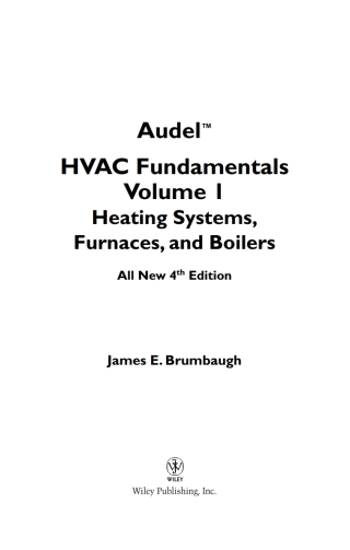 Cover image: Audel HVAC Fundamentals, Volume 1 4th edition 9780764542060