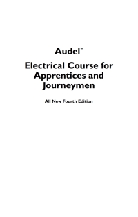 صورة الغلاف: Audel Electrical Course for Apprentices and Journeymen 4th edition 9780764542008