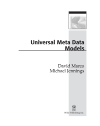 صورة الغلاف: Universal Meta Data Models 1st edition 9780471081777