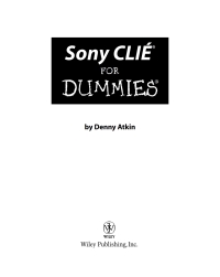 Imagen de portada: Sony CLIÉ For Dummies 1st edition 9780764571992